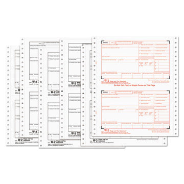 TOPS™ W-2 Tax Forms, Four-part Carbonless, 5.5 X 8.5, 2-page, (50) W-2s And (1) W-3 freeshipping - TVN Wholesale